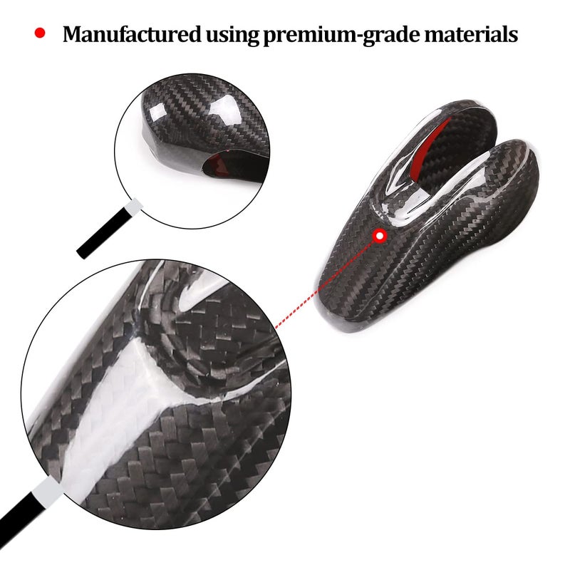 YUECHI 100% Real Carbon Fiber Interior Gear Shift Head Cover Knob Trim Car Accessories for Porsche Macan Panamera Cayman Boxster 911 718 2008-2020 - Image 5